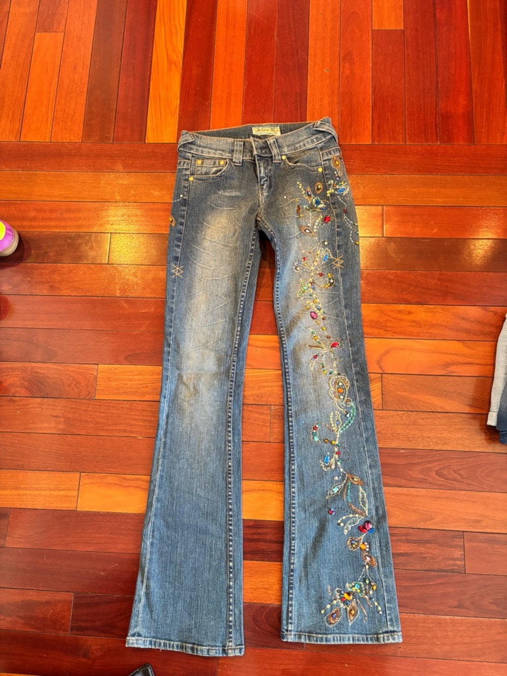 Allen B. By Allen Schwartz Embelished Blue Flare Jeans